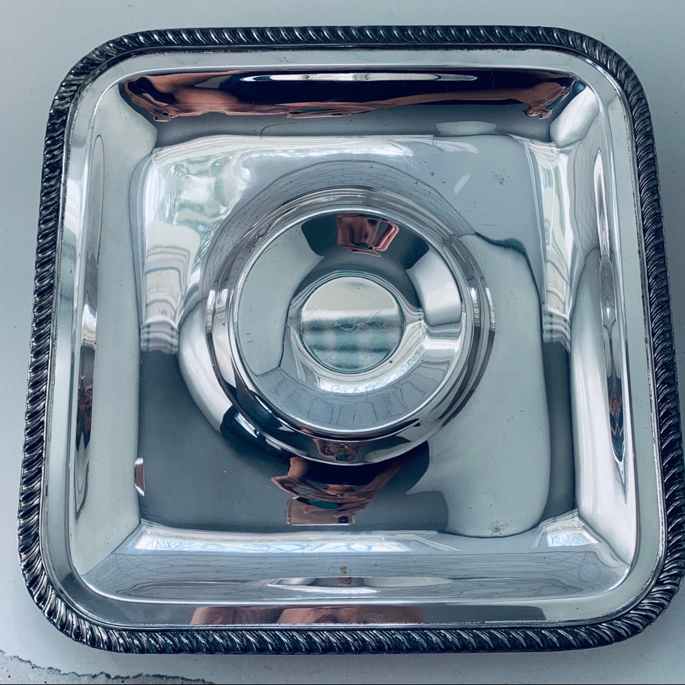 Poole Silver Co Chip & Dip Silverplate Serverware